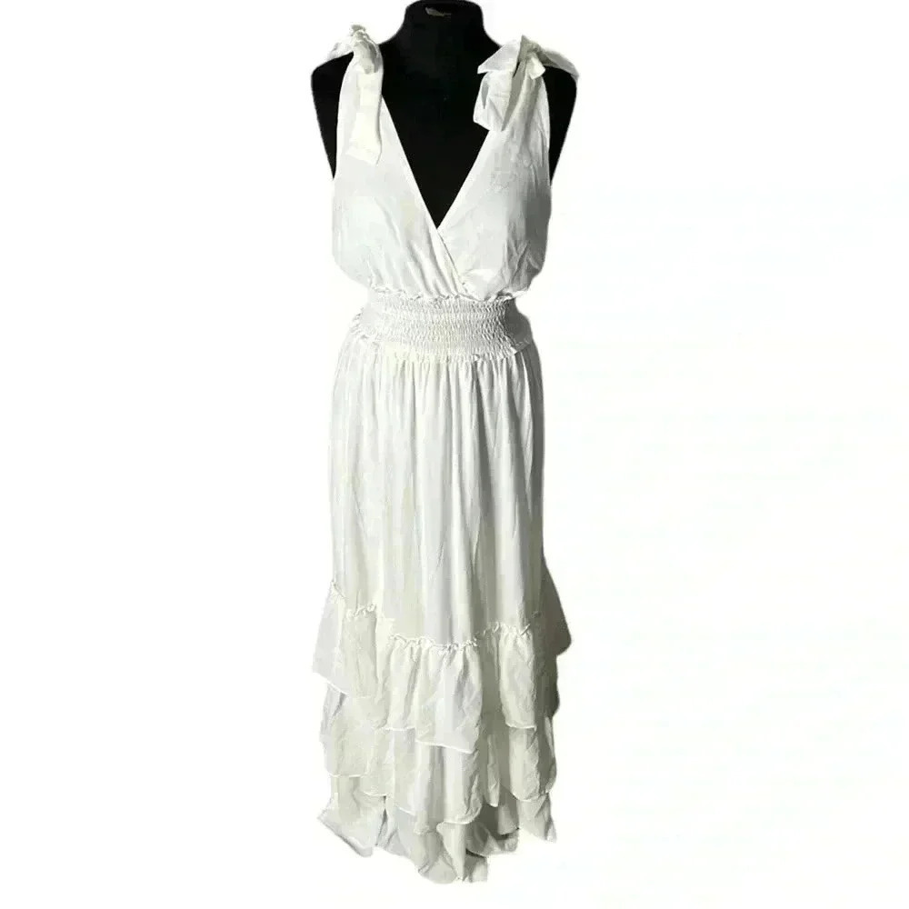 Strut & Bolt Sleeveless Tiered Ruffle Maxi Dress Size M